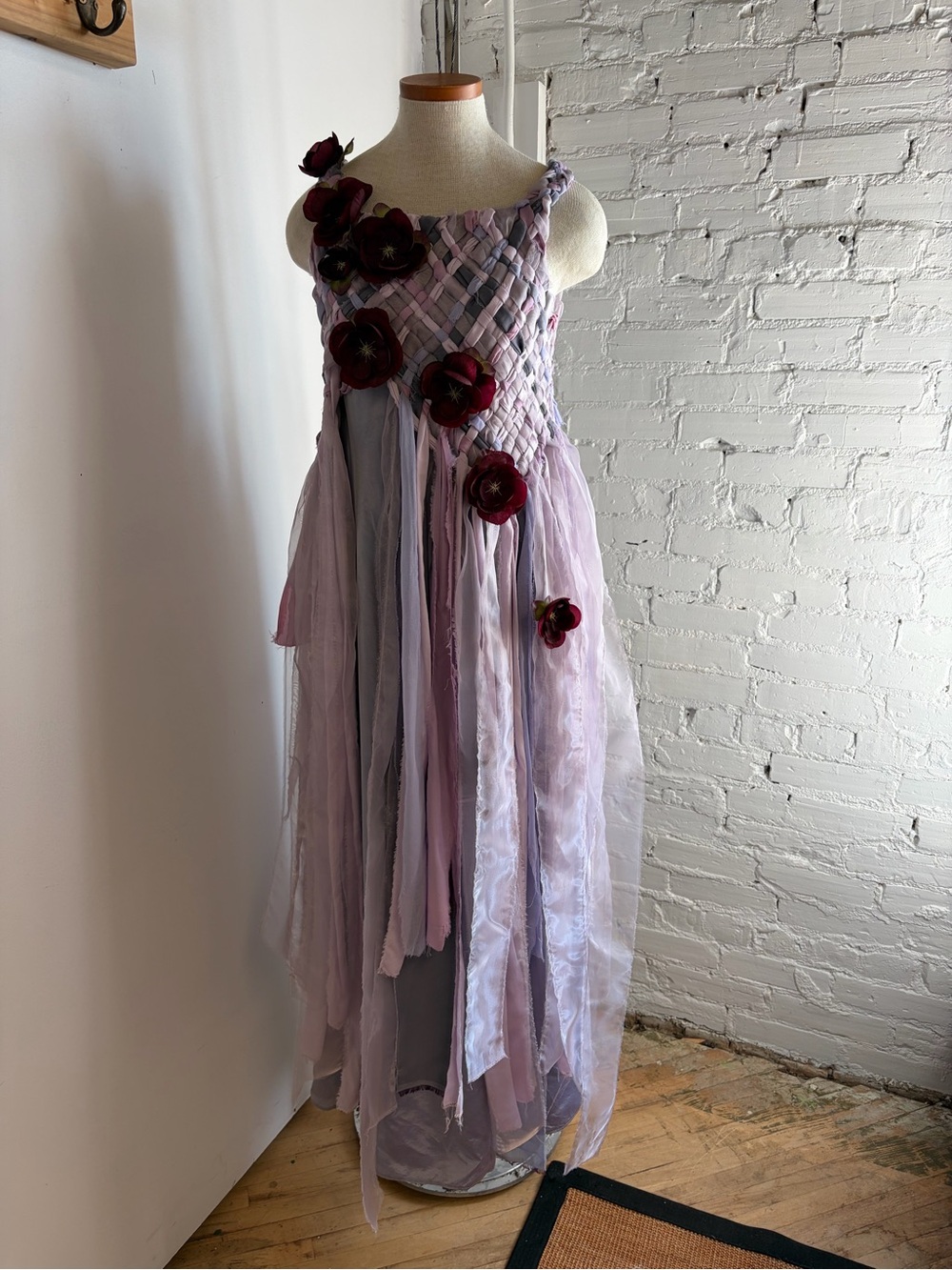 Upcycled Artisan Crafted Fairy Core Lilac Dress